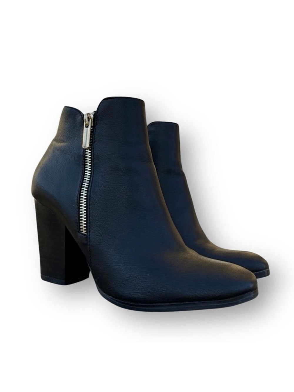 Jessica Cline Ariya Black Women's Casual Ankle Boots Zip Block Heel Size 7